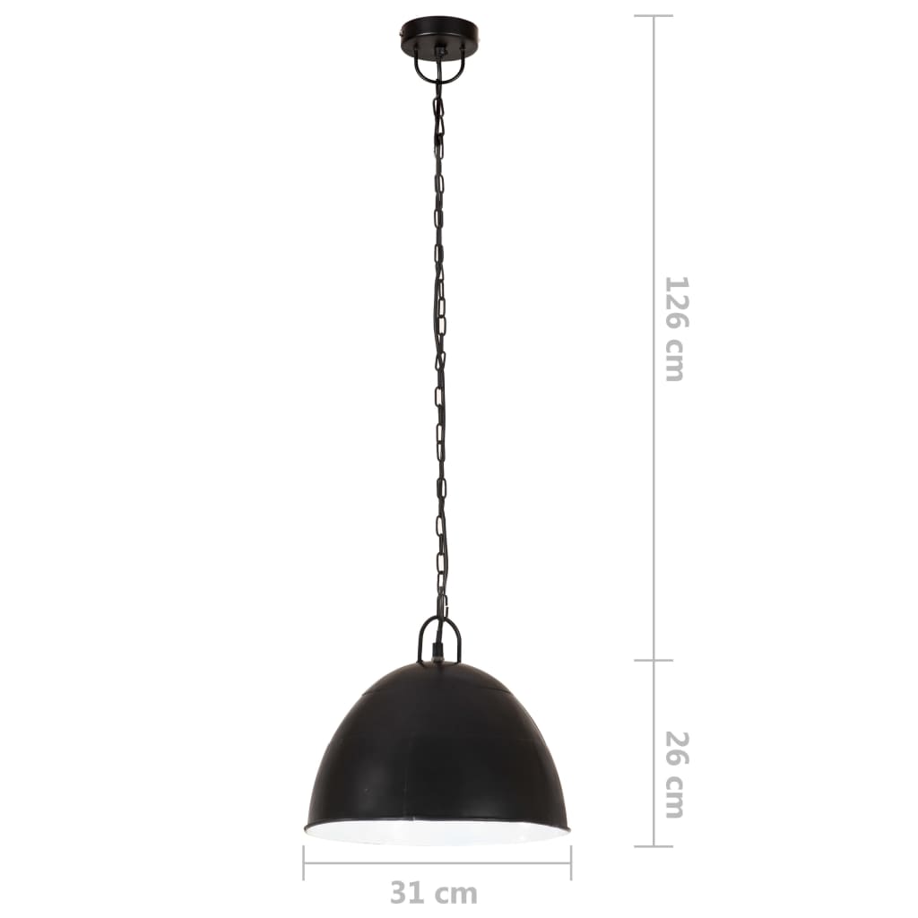 Industrial Vintage Hanging Lamp 25 W Black Round 31 cm E27