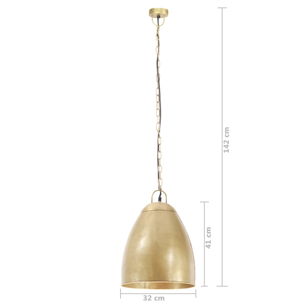320560 vidaXL Industrial Hanging Lamp 25 W Brass Round 32 cm E27