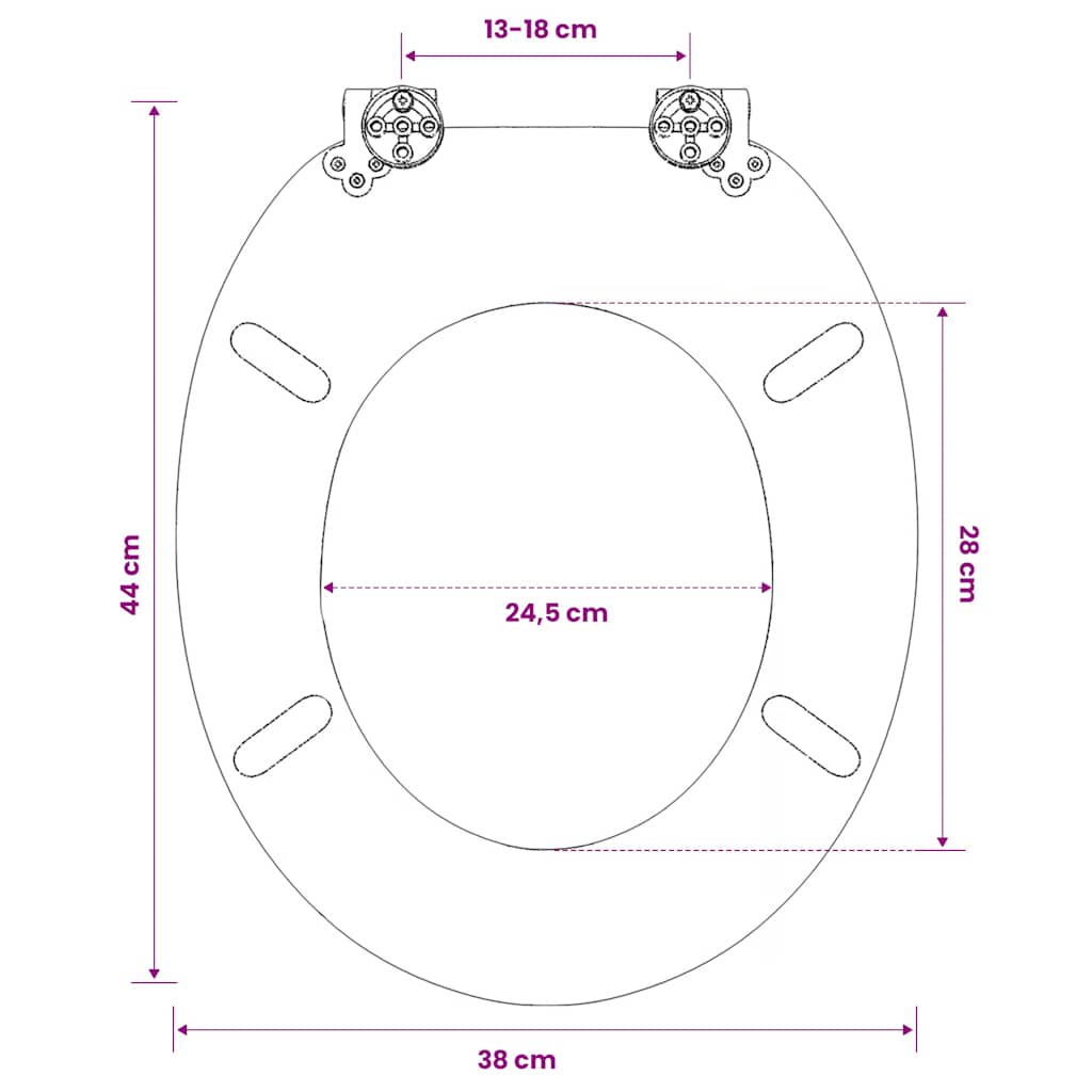 WC Toilet Seat with Lid MDF Green Water Drop Design