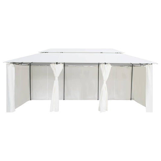 Gazebo with Curtains 600x298x270 cm White 180g/m² Gazebo with Curtains 600x298x270 cm White 180g/m²