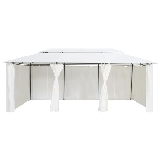 Gazebo with Curtains 600x298x270 cm White 180g/m² Gazebo with Curtains 600x298x270 cm White 180g/m²