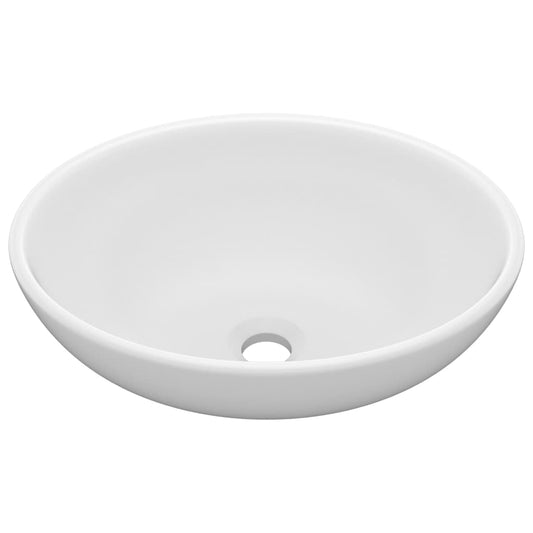 Luxury Basin Oval-shaped Matt White 40x33 cm Ceramic Luxury Basin Oval-shaped Matt White 40x33 cm Ceramic