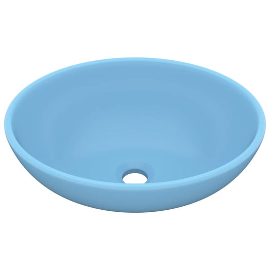 146923 vidaXL Luxury Basin Oval-shaped Matt Light Blue 40x33 cm Ceramic 146923 vidaXL Luxury Basin Oval-shaped Matt Light Blue 40x33 cm Ceramic