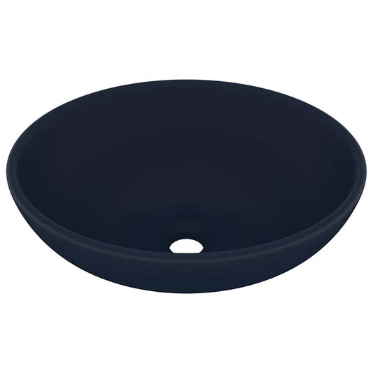 Luxury Basin Oval-shaped Matt Dark Blue 40x33 cm Ceramic Luxury Basin Oval-shaped Matt Dark Blue 40x33 cm Ceramic
