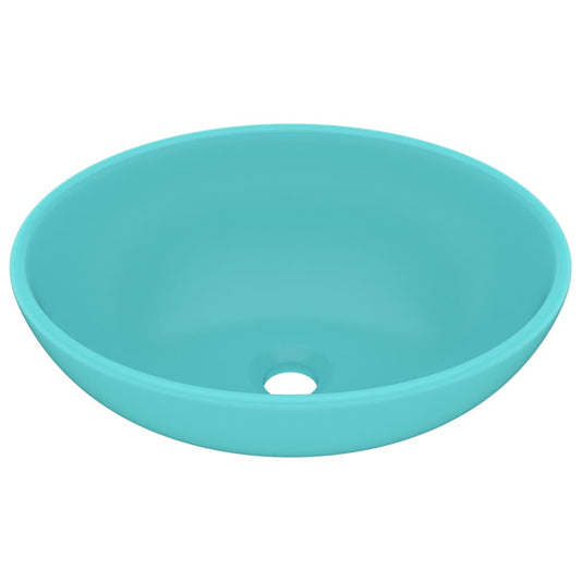 Luxury Basin Oval-shaped Matt Light Green 40x33 cm Ceramic Luxury Basin Oval-shaped Matt Light Green 40x33 cm Ceramic