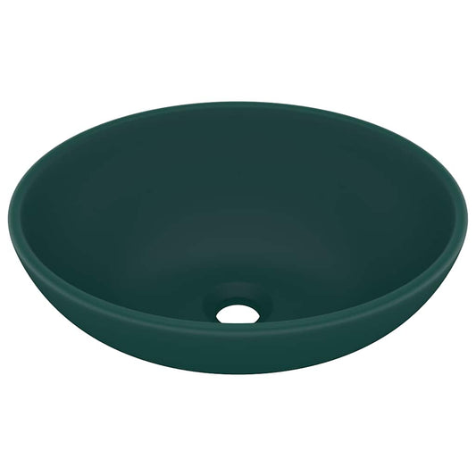 146926 vidaXL Luxury Basin Oval-shaped Matt Dark Green 40x33 cm Ceramic 146926 vidaXL Luxury Basin Oval-shaped Matt Dark Green 40x33 cm Ceramic