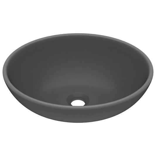 146928 vidaXL Luxury Basin Oval-shaped Matt Dark Grey 40x33 cm Ceramic 146928 vidaXL Luxury Basin Oval-shaped Matt Dark Grey 40x33 cm Ceramic