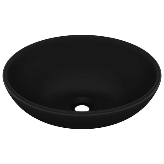 Luxury Basin Oval-shaped Matt Black 40x33 cm Ceramic Luxury Basin Oval-shaped Matt Black 40x33 cm Ceramic