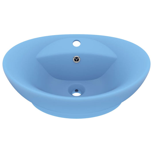 Luxury Basin Overflow Oval Matt Light Blue 58.5x39 cm Ceramic Luxury Basin Overflow Oval Matt Light Blue 58.5x39 cm Ceramic
