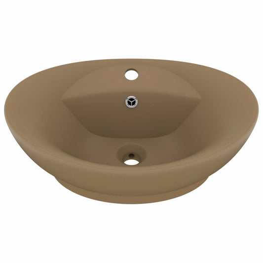 Luxury Basin Overflow Oval Matt Cream 58.5x39 cm Ceramic Luxury Basin Overflow Oval Matt Cream 58.5x39 cm Ceramic