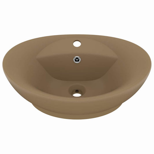 146941 vidaXL Luxury Basin Overflow Oval Matt Cream 58,5x39 cm Ceramic 146941 vidaXL Luxury Basin Overflow Oval Matt Cream 58,5x39 cm Ceramic