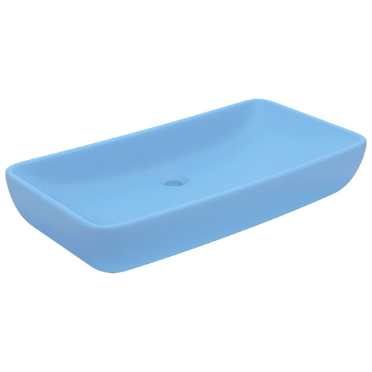 Luxury Basin Rectangular Matt Light Blue 71x38 cm Ceramic Luxury Basin Rectangular Matt Light Blue 71x38 cm Ceramic