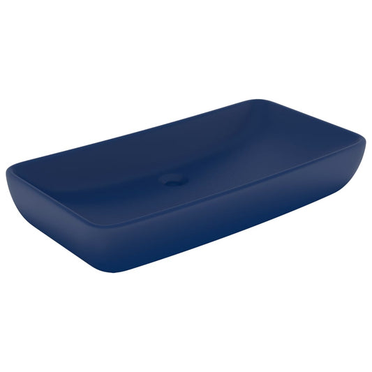 Luxury Basin Rectangular Matt Dark Blue 71x38 cm Ceramic Luxury Basin Rectangular Matt Dark Blue 71x38 cm Ceramic
