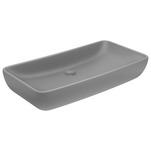 Luxury Basin Rectangular Matt Light Grey 71x38 cm Ceramic Luxury Basin Rectangular Matt Light Grey 71x38 cm Ceramic