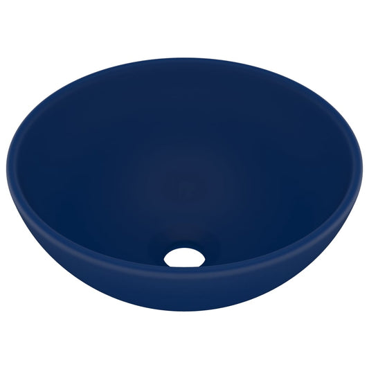 Luxury Bathroom Basin Round Matt Dark Blue 32.5x14 cm Ceramic Luxury Bathroom Basin Round Matt Dark Blue 32.5x14 cm Ceramic