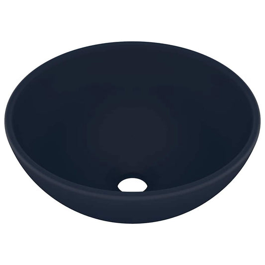 146968 vidaXL Luxury Bathroom Basin Round Matt Dark Blue 32,5x14 cm Ceramic 146968 vidaXL Luxury Bathroom Basin Round Matt Dark Blue 32,5x14 cm Ceramic