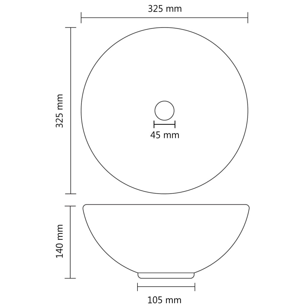 146968 vidaXL Luxury Bathroom Basin Round Matt Dark Blue 32,5x14 cm Ceramic