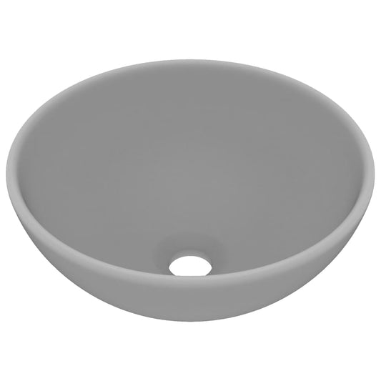 Luxury Bathroom Basin Round Matt Light Grey 32.5x14 cm Ceramic Luxury Bathroom Basin Round Matt Light Grey 32.5x14 cm Ceramic