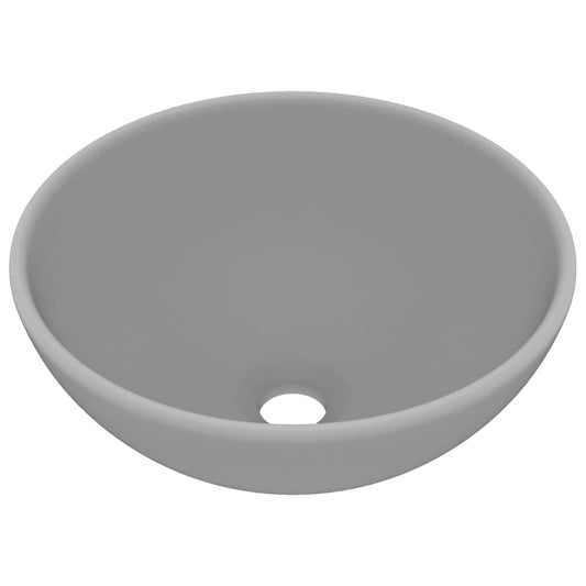 146971 vidaXL Luxury Bathroom Basin Round Matt Light Grey 32,5x14 cm Ceramic 146971 vidaXL Luxury Bathroom Basin Round Matt Light Grey 32,5x14 cm Ceramic