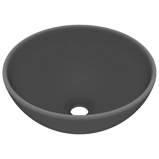 146972 vidaXL Luxury Bathroom Basin Round Matt Dark Grey 32,5x14 cm Ceramic 146972 vidaXL Luxury Bathroom Basin Round Matt Dark Grey 32,5x14 cm Ceramic