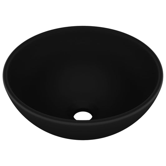 Luxury Bathroom Basin Round Matt Black 32.5x14 cm Ceramic Luxury Bathroom Basin Round Matt Black 32.5x14 cm Ceramic