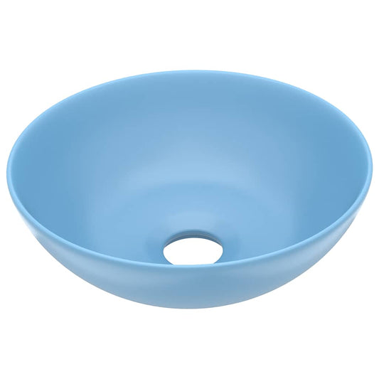 146978 vidaXL Bathroom Sink Ceramic Light Blue Round 146978 vidaXL Bathroom Sink Ceramic Light Blue Round