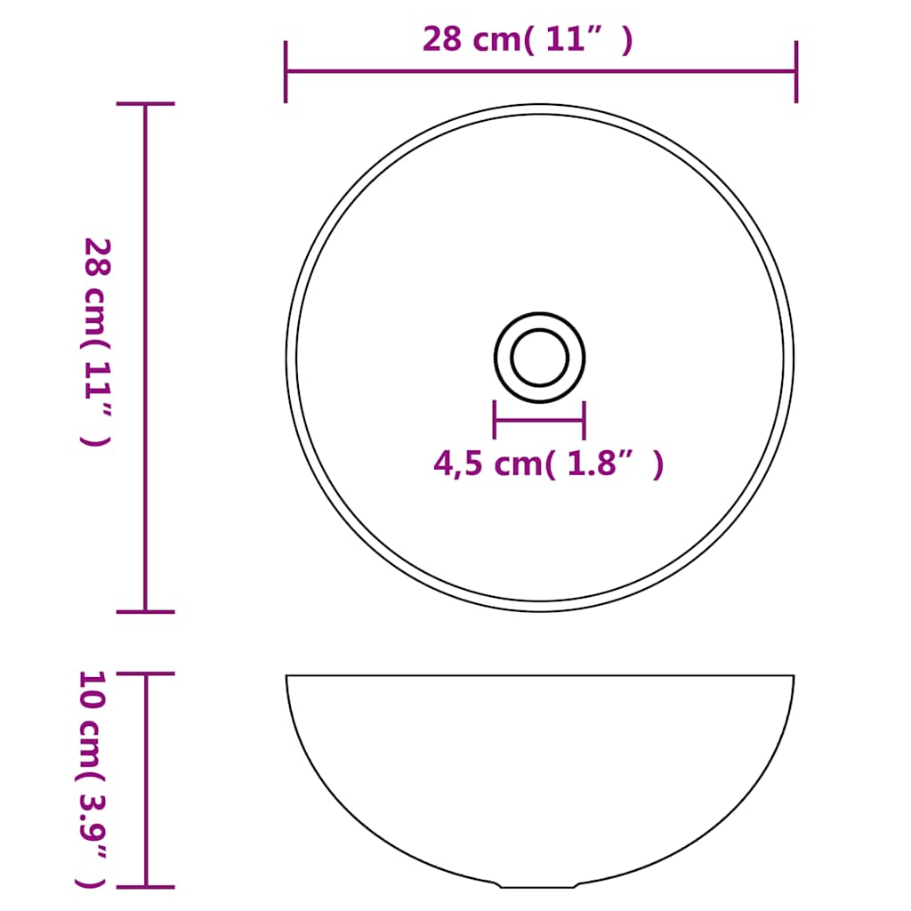 146978 vidaXL Bathroom Sink Ceramic Light Blue Round