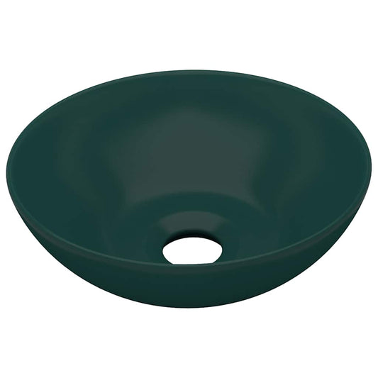146981 vidaXL Bathroom Sink Ceramic Dark Green Round 146981 vidaXL Bathroom Sink Ceramic Dark Green Round