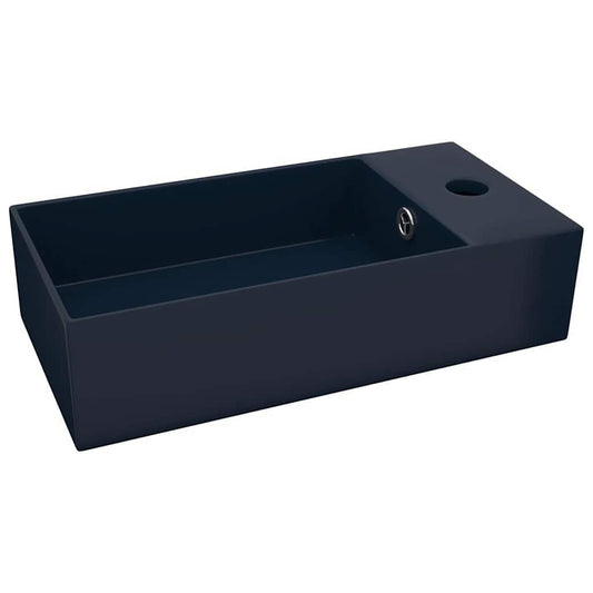 Bathroom Sink with Overflow Ceramic Dark Blue Bathroom Sink with Overflow Ceramic Dark Blue
