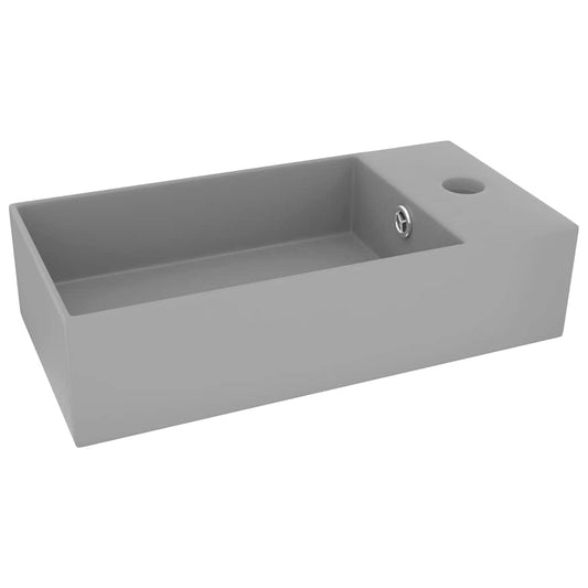 146993 vidaXL Bathroom Sink with Overflow Ceramic Light Grey 146993 vidaXL Bathroom Sink with Overflow Ceramic Light Grey