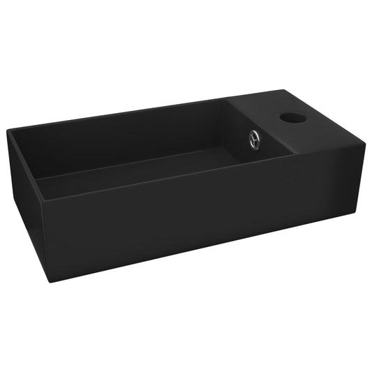 Bathroom Sink with Overflow Ceramic Matt Black Bathroom Sink with Overflow Ceramic Matt Black