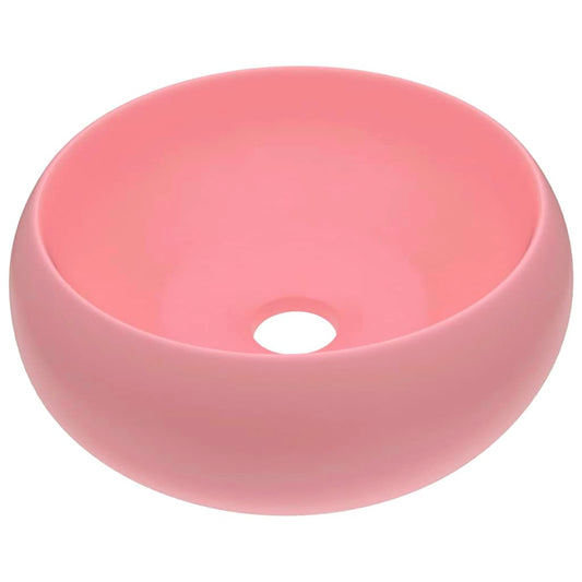 146999 vidaXL Luxury Wash Basin Round Matt Pink 40x15 cm Ceramic 146999 vidaXL Luxury Wash Basin Round Matt Pink 40x15 cm Ceramic
