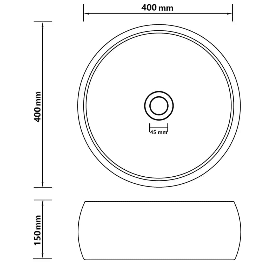 Luxury Wash Basin Round Matt Dark Blue 40x15 cm Ceramic