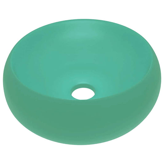 Luxury Wash Basin Round Matt Light Green 40x15 cm Ceramic Luxury Wash Basin Round Matt Light Green 40x15 cm Ceramic