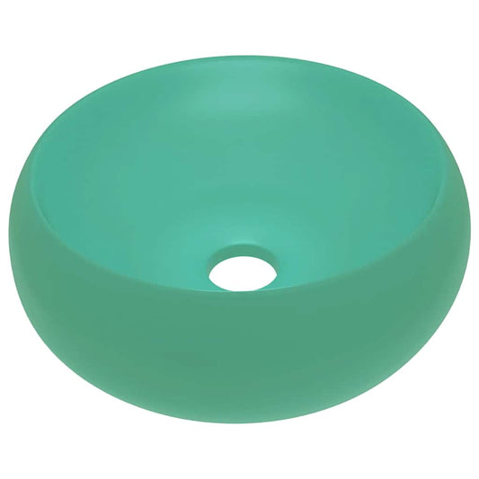 147002 vidaXL Luxury Wash Basin Round Matt Light Green 40x15 cm Ceramic 147002 vidaXL Luxury Wash Basin Round Matt Light Green 40x15 cm Ceramic