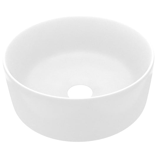 Luxury Wash Basin Round Matt White 40x15 cm Ceramic Luxury Wash Basin Round Matt White 40x15 cm Ceramic