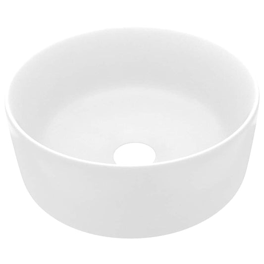 147009 vidaXL Luxury Wash Basin Round Matt White 40x15 cm Ceramic 147009 vidaXL Luxury Wash Basin Round Matt White 40x15 cm Ceramic