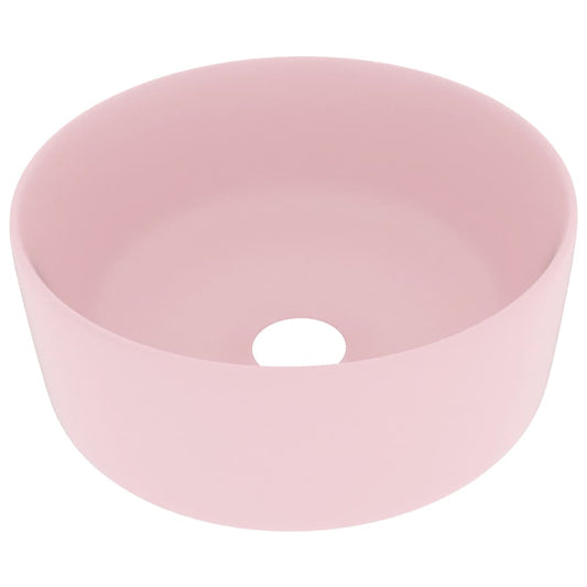 Luxury Wash Basin Round Matt Pink 40x15 cm Ceramic Luxury Wash Basin Round Matt Pink 40x15 cm Ceramic