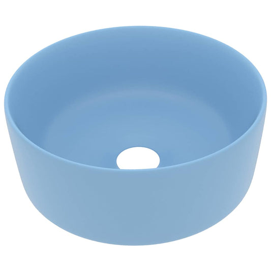 147011 vidaXL Luxury Wash Basin Round Matt Light Blue 40x15 cm Ceramic 147011 vidaXL Luxury Wash Basin Round Matt Light Blue 40x15 cm Ceramic