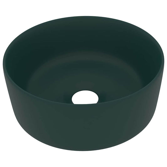 147014 vidaXL Luxury Wash Basin Round Matt Dark Green 40x15 cm Ceramic 147014 vidaXL Luxury Wash Basin Round Matt Dark Green 40x15 cm Ceramic