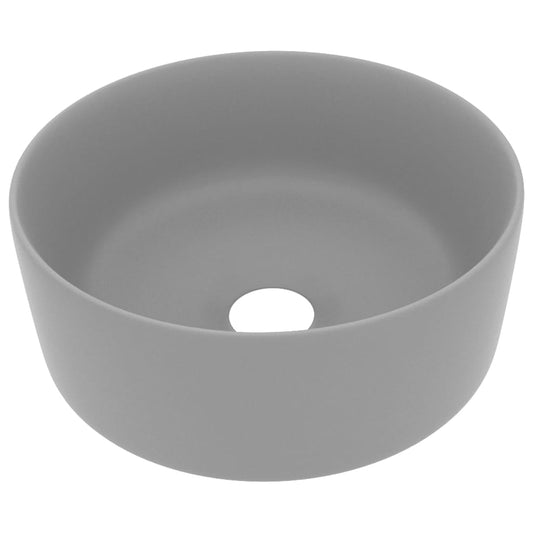 Luxury Wash Basin Round Matt Light Grey 40x15 cm Ceramic Luxury Wash Basin Round Matt Light Grey 40x15 cm Ceramic