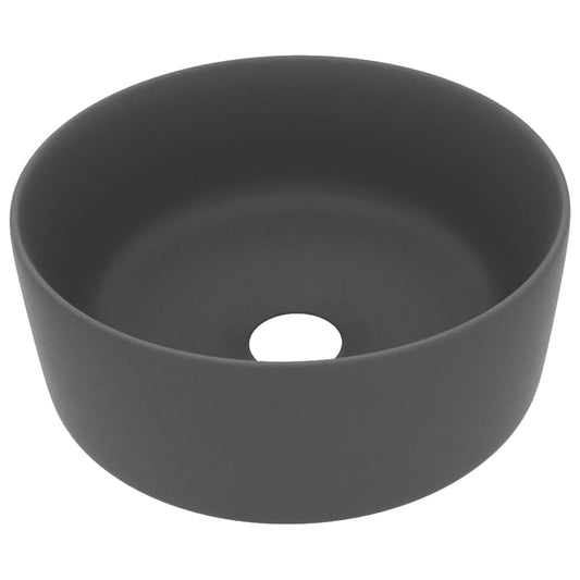 Luxury Wash Basin Round Matt Dark Grey 40x15 cm Ceramic Luxury Wash Basin Round Matt Dark Grey 40x15 cm Ceramic