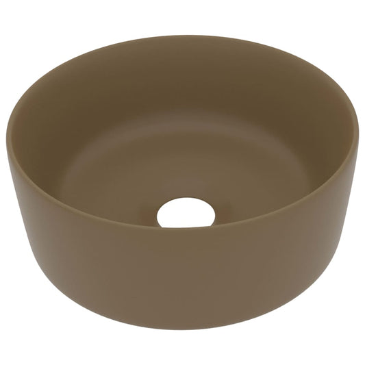 Luxury Wash Basin Round Matt Cream 40x15 cm Ceramic Luxury Wash Basin Round Matt Cream 40x15 cm Ceramic