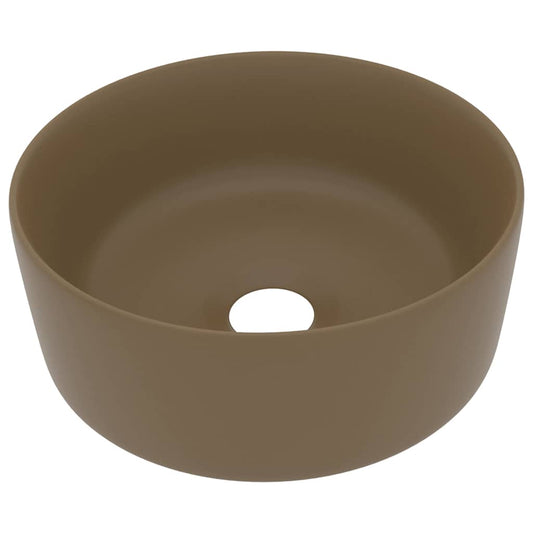 147018 vidaXL Luxury Wash Basin Round Matt Cream 40x15 cm Ceramic 147018 vidaXL Luxury Wash Basin Round Matt Cream 40x15 cm Ceramic