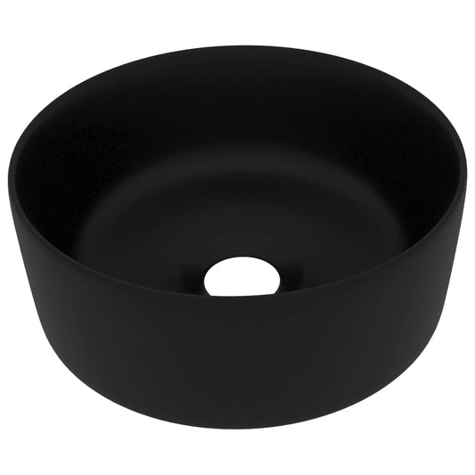 Luxury Wash Basin Round Matt Black 40x15 cm Ceramic Luxury Wash Basin Round Matt Black 40x15 cm Ceramic