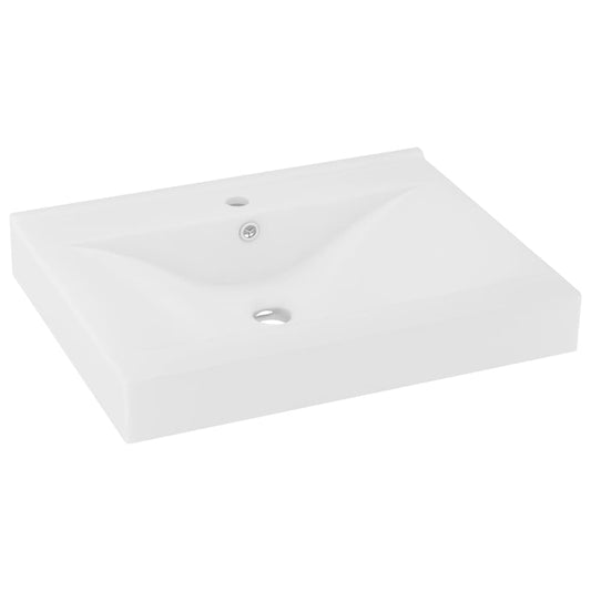 Luxury Basin with Faucet Hole Matt White 60x46 cm Ceramic Luxury Basin with Faucet Hole Matt White 60x46 cm Ceramic
