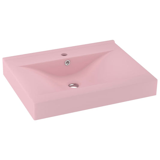 Luxury Basin with Faucet Hole Matt Pink 60x46 cm Ceramic Luxury Basin with Faucet Hole Matt Pink 60x46 cm Ceramic