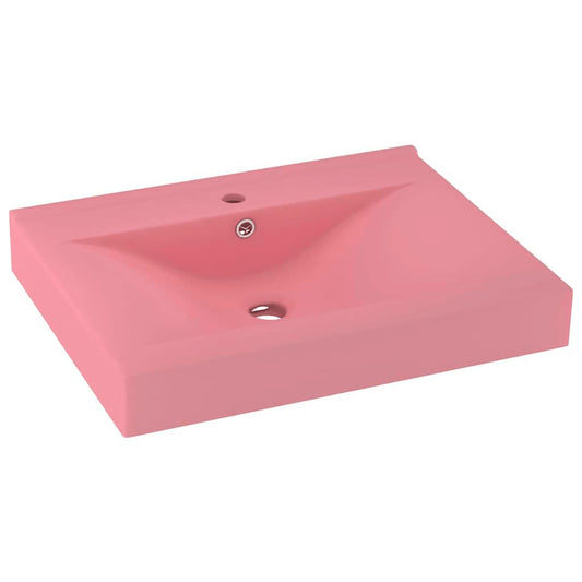 Luxury Basin with Faucet Hole Matt Pink 60x46 cm Ceramic Luxury Basin with Faucet Hole Matt Pink 60x46 cm Ceramic