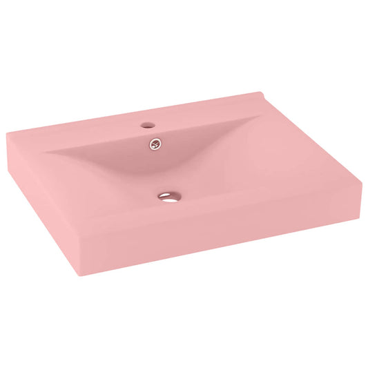147021 vidaXL Luxury Basin with Faucet Hole Matt Pink 60x46 cm Ceramic 147021 vidaXL Luxury Basin with Faucet Hole Matt Pink 60x46 cm Ceramic