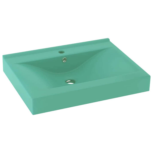 147024 vidaXL Luxury Basin with Faucet Hole Matt Light Green 60x46 cm Ceramic 147024 vidaXL Luxury Basin with Faucet Hole Matt Light Green 60x46 cm Ceramic